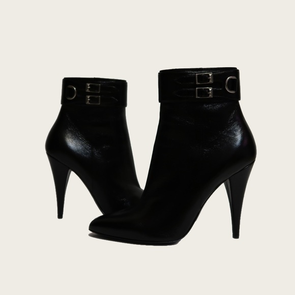 Saint Laurent Black Buckle Booties - Picture 7 of 7